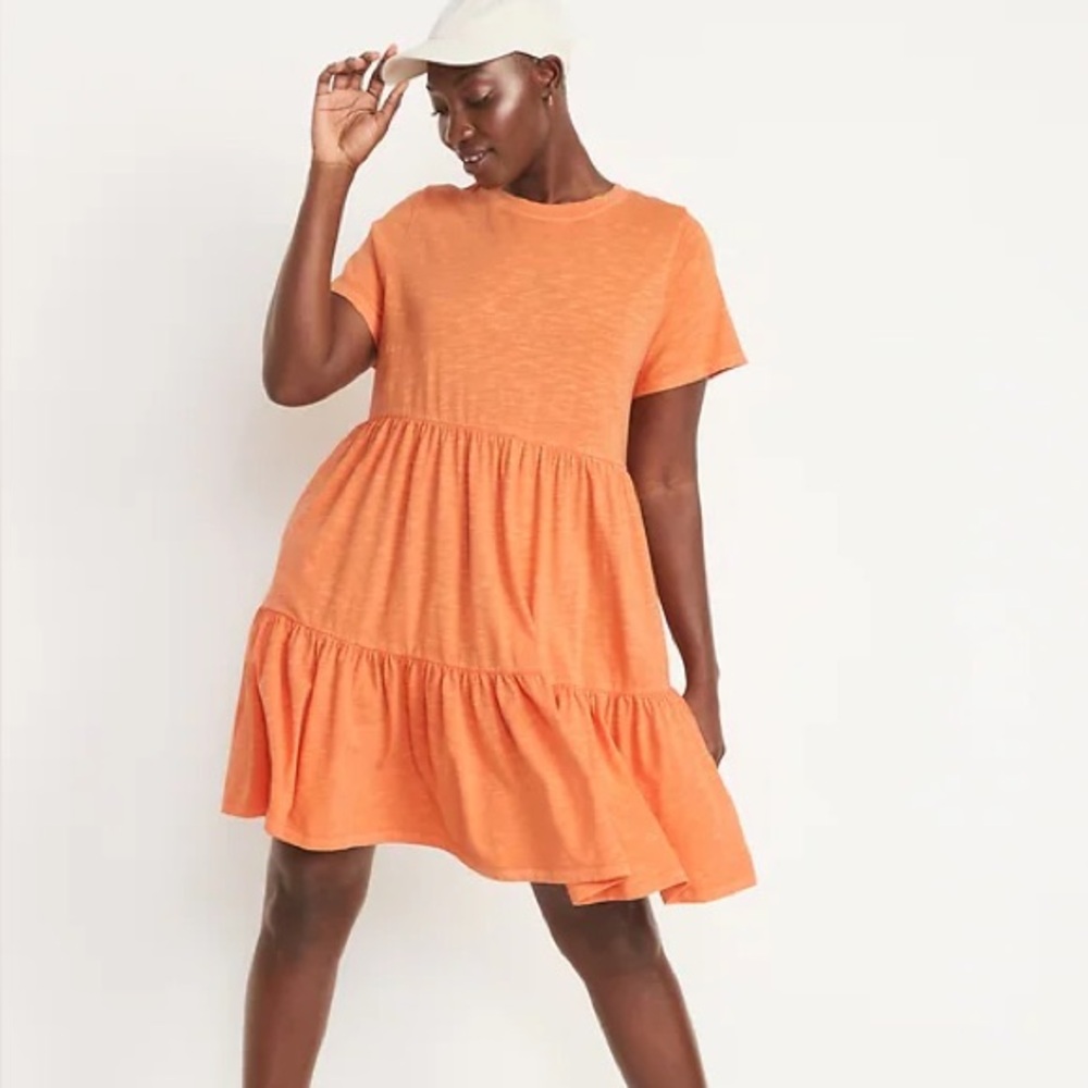 NWOT Old Navy Short-Sleeve Tiered Mini Swing Dress size M